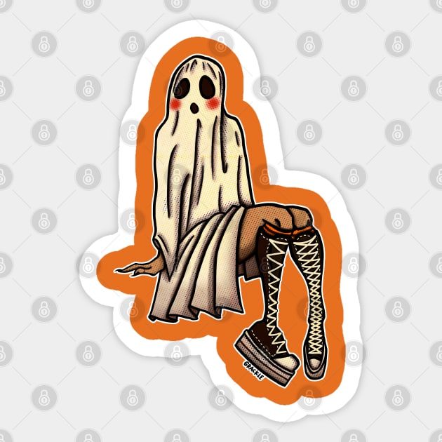 Sneaker Ghost (Medium Version) Sticker by Jan Grackle